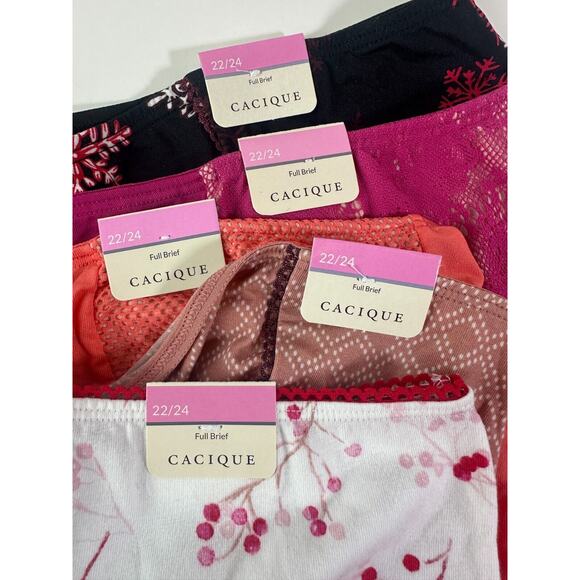 NWT Cacique Bundle Lot of 5 Panties Full Brief Lace Floral Plus Size 22/24 - Picture 12 of 13